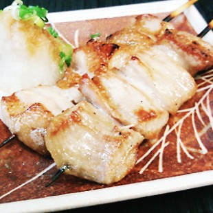 2 sticks of Fatty pork on the dish