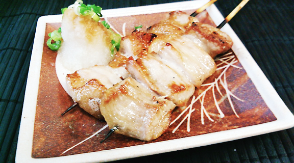 Fatty pork 2 sticks of Fatty pork on the dish